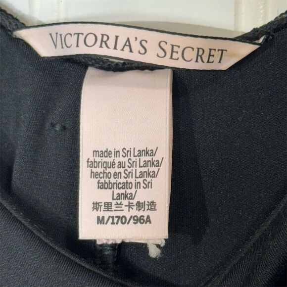 Victoria’s Secret Black Bodysuit Romper M Double Strap Y2K Minimalist Lingerie - Picture 3 of 5